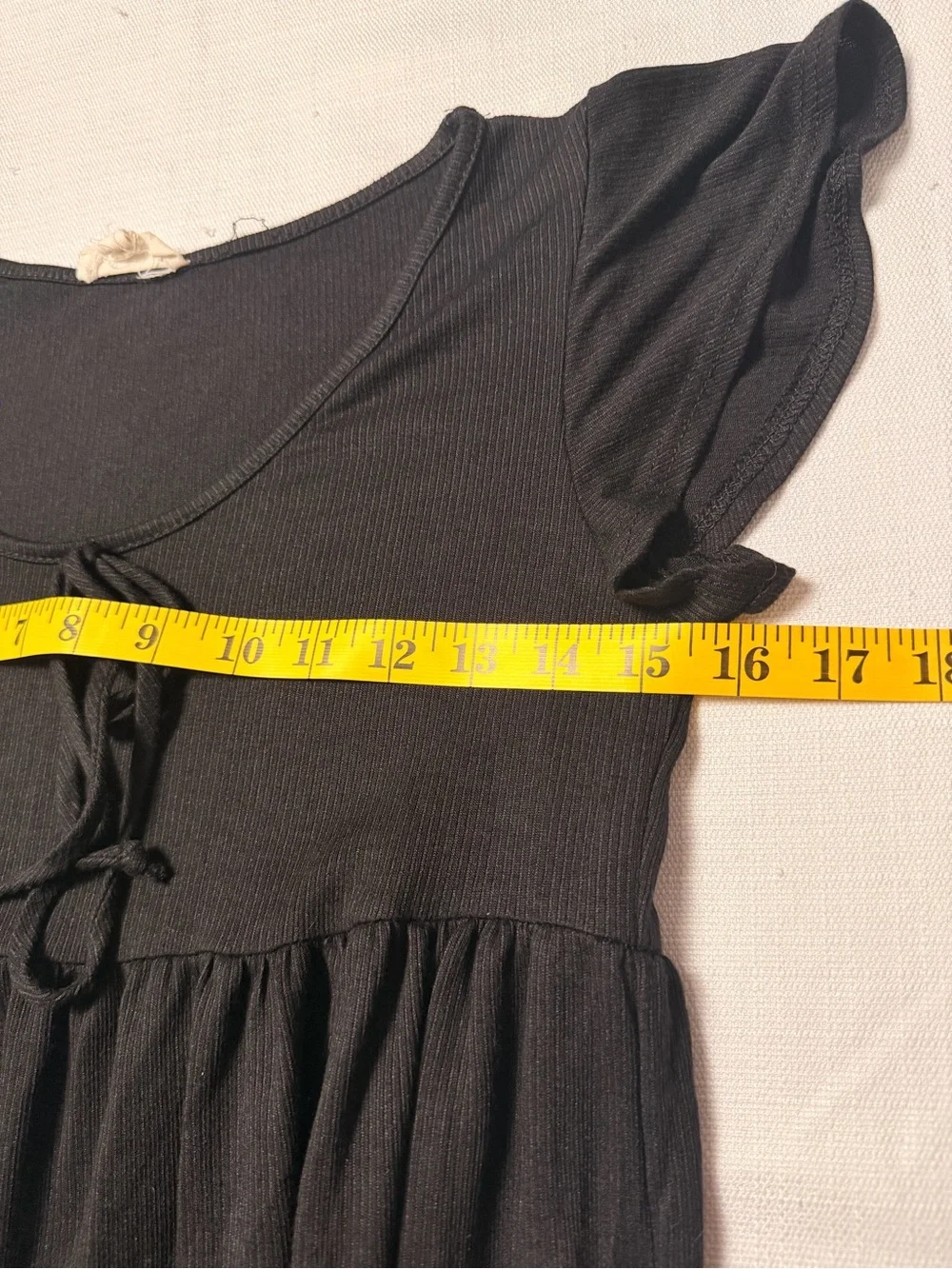 See You Monday Black Tie-Front Flutter Sleeve Swim Coverup